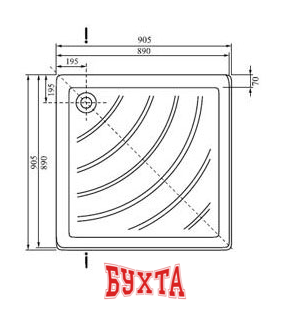 Душевой поддон Ravak Kaskada Angela EX 90x90