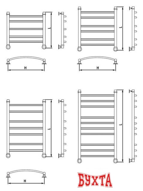 Полотенцесушитель Luxon L 80x40