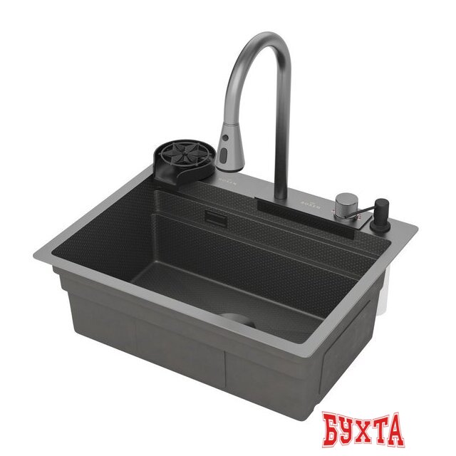 Кухонная мойка Roxen Stage Plus 560250-60-BS многофункциональная 8 в 1 (60*48/текстурный графит)