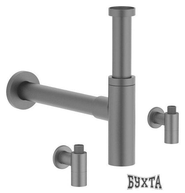 Вентиль Wellsee Drainage System 182147001, угловой (2 шт, матовый черный)
