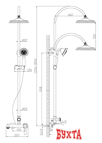 Душевая панель Lemark Intense LM5662C