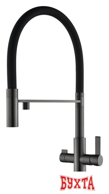 Кухонная мойка Aquasanita DER 100 X + cмеситель AquaSanita 7763-T graphite