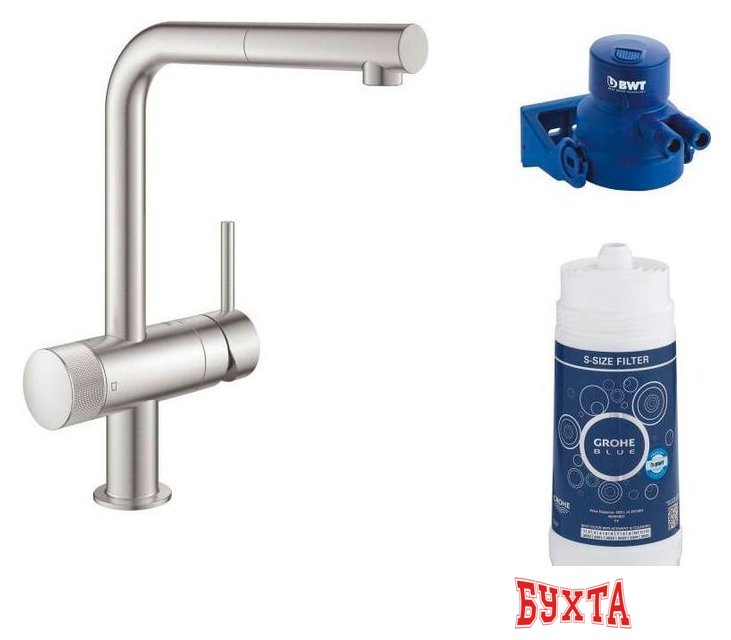 Стационарная система "под мойкой" Grohe Blue Pure Minta 119707 (суперсталь)