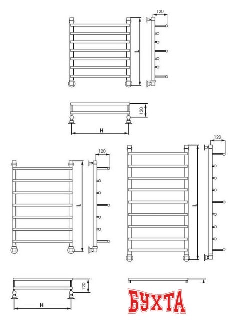 Полотенцесушитель Luxon H Ultra 100x50