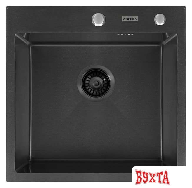 Кухонная мойка ARFEKA ECO AR мойка 500*500, коландер, дозатор BLACK