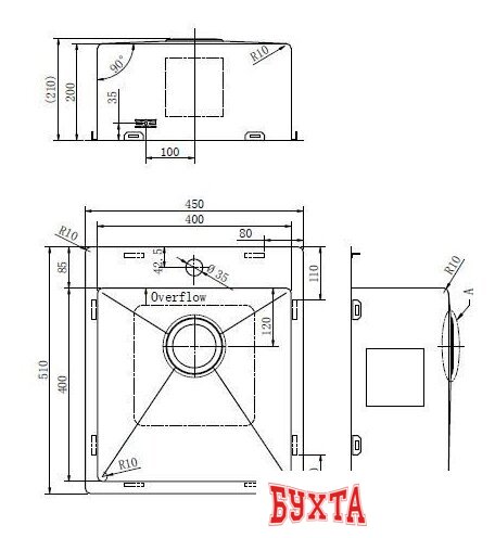 Кухонная мойка Aquasanita Aira AIR 100 X-T (графит)
