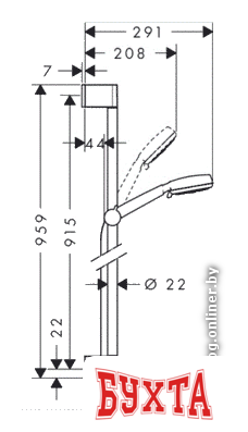 Душевой гарнитур  Hansgrohe Crometta 100 [26656400]