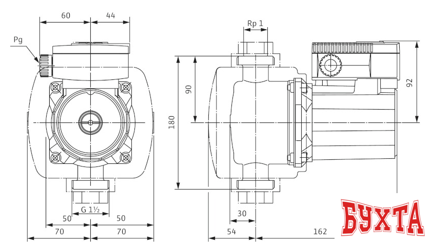 Циркуляционный насос Wilo TOP-Z 25/6 (1~230 V, PN 10, Inox)