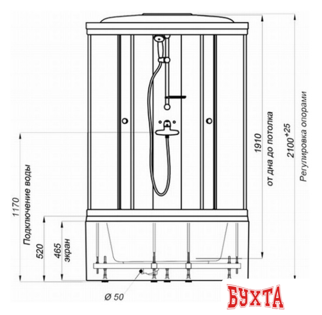 Душевая кабина Triton Ультра Б3 ДН4 90х90