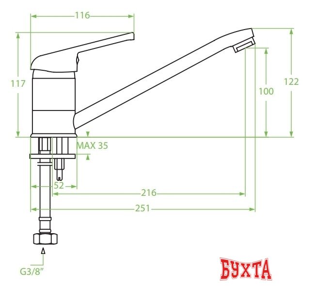 Смеситель Laveo Iga BGG 760D