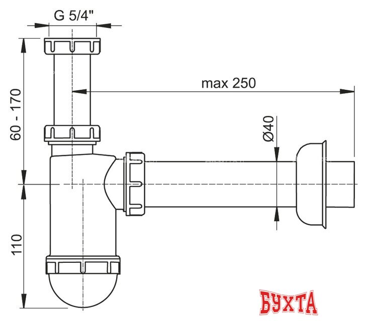 Сифон Alcaplast A43