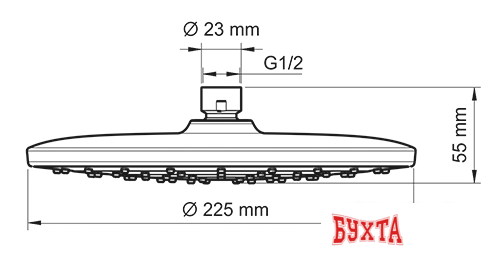 Верхний душ Wasserkraft A077