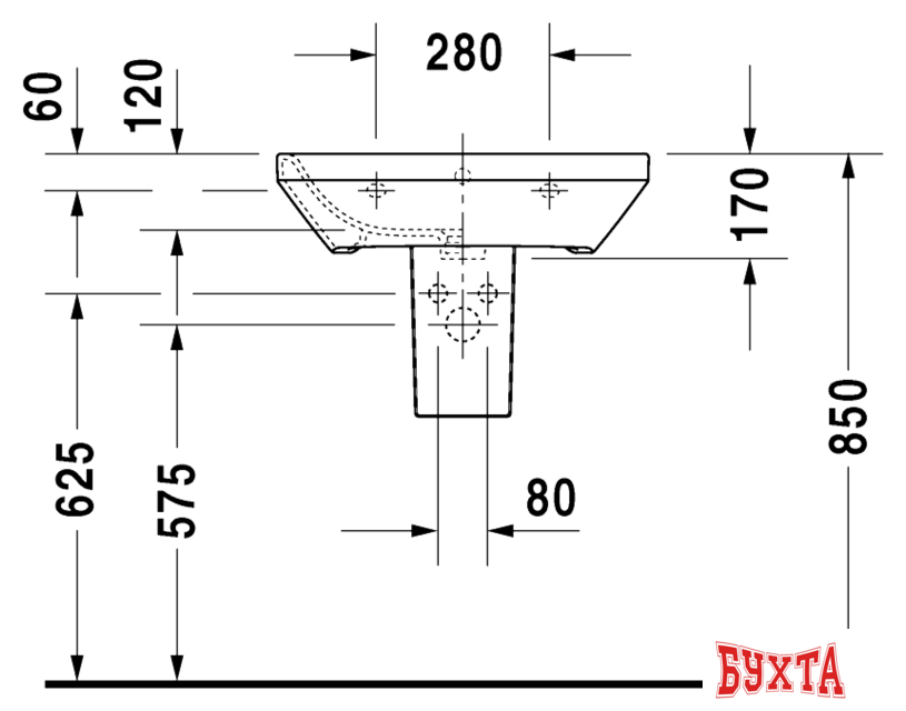 Умывальник Duravit DuraStyle 60x44 (2319600000)