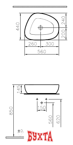 Умывальник Vitra Outline 5991B403-0016