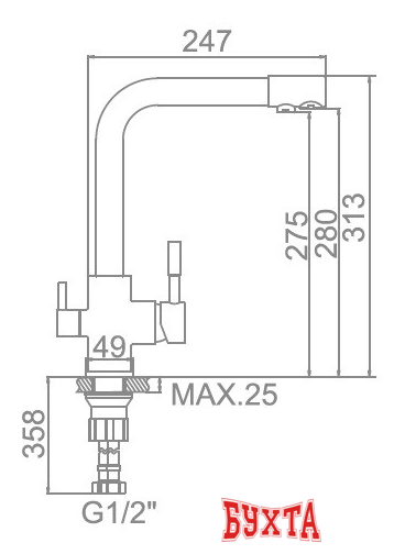 Смеситель Wisent W4355-3