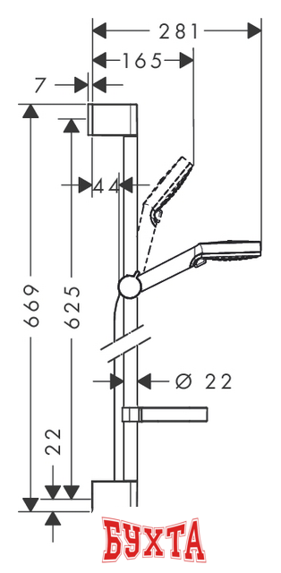 Душевой гарнитур  Hansgrohe Crometta Vario [26553400]