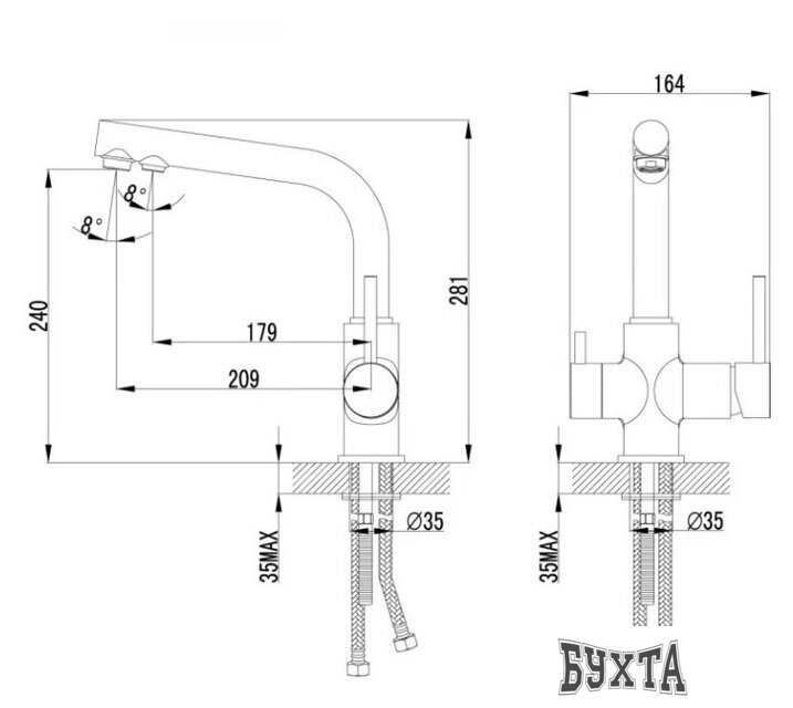 Смеситель Lemark Comfort LM3061PGS