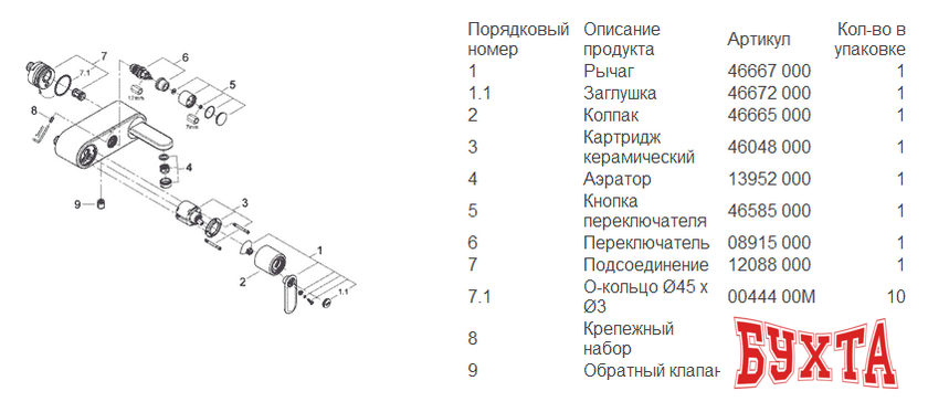 Смеситель Grohe Veris 32195000