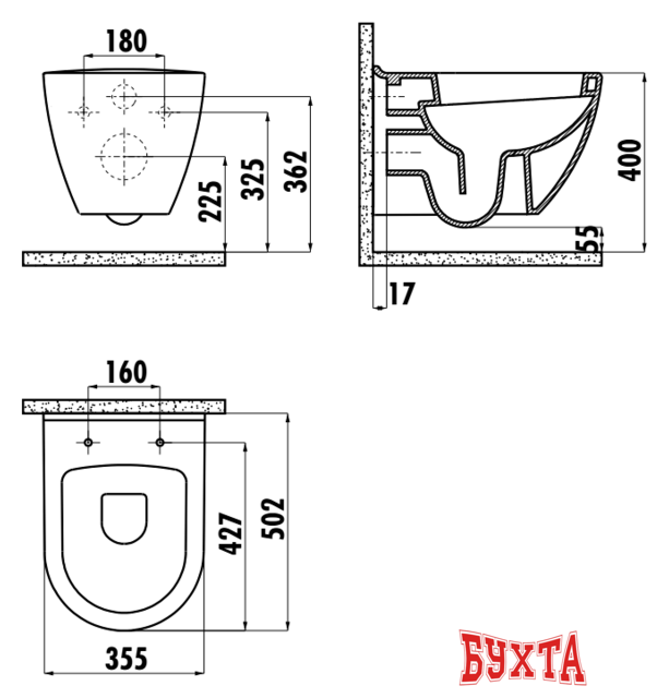 Унитаз Creavit Terra TP325-51CB00E-0000