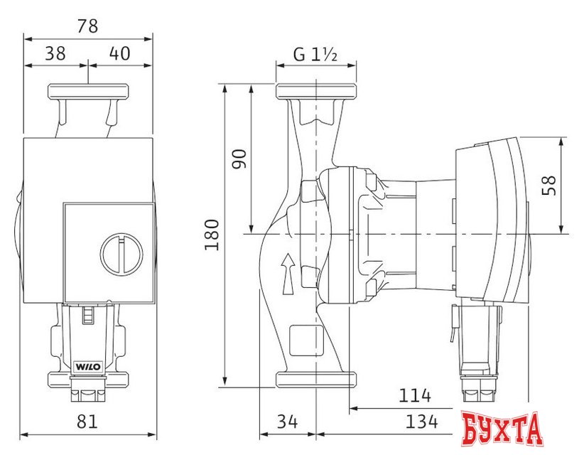 Циркуляционный насос Wilo Yonos PICO 25/1-8 (4164019)