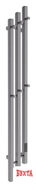Полотенцесушитель Маргроид Ferrum Inaro 3 Cascade СНШ профильный 120*6*12 Графит, скрытого монтажа, таймер справа