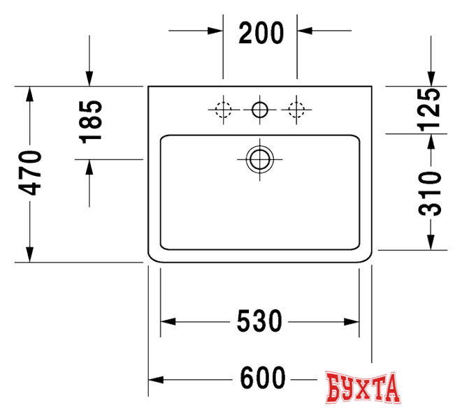 Умывальник Duravit Vero 60x47 (0454600000)