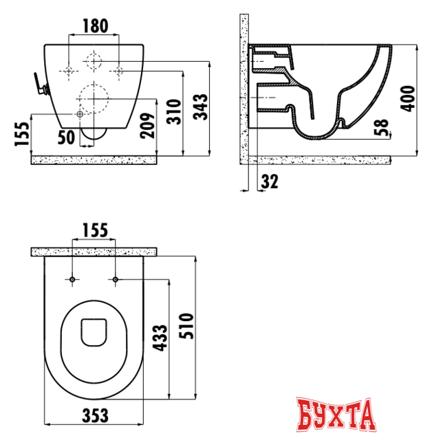 Унитаз Creavit Free FE322-34CB00E-0002