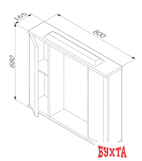 Мебель для ванных комнат AM.PM Шкаф с зеркалом Like [M80MPL0801WG]