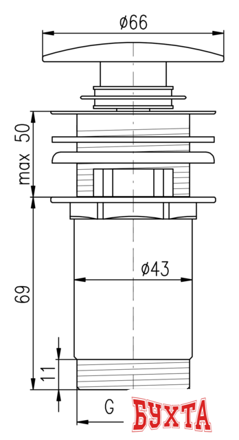 Донный клапан Slezak RAV MD0484CMAT