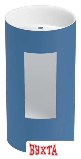 Умывальник Wellsee Chalice Perfection 230629000 (отдельностоящий, с отверстием под смеситель, цвет матовый темно-синий/глянцевый белый)