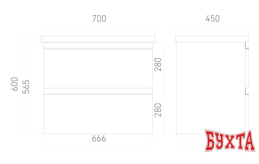 Мебель для ванных комнат Laparet Тумба под умывальник Electra 70 (дуб Рока)