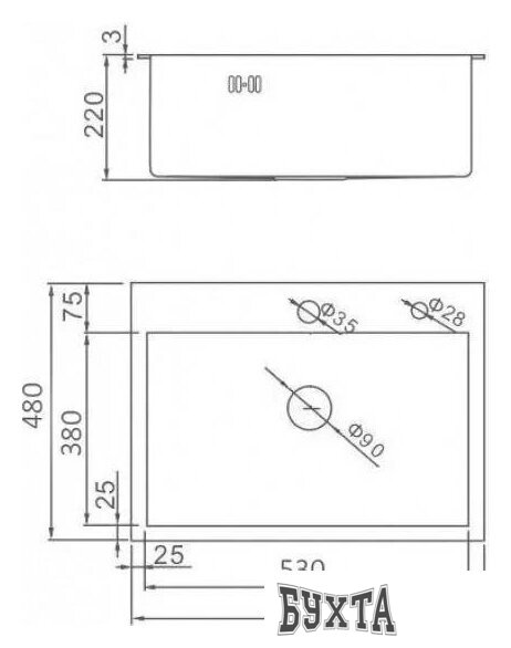 Кухонная мойка Wisent WS35848B (графит)