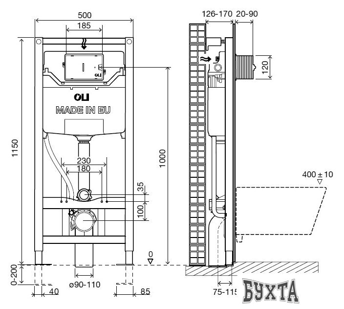 Инсталляция для унитаза OLI OLI120 Plus Механика [099949]