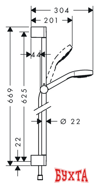 Душевой гарнитур  Hansgrohe Croma Select E [26584400]