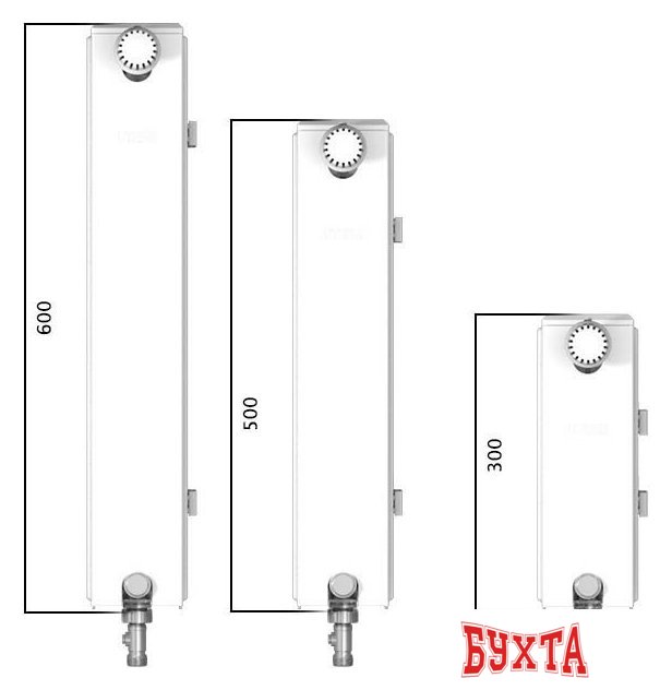 Стальной панельный радиатор Ruterm Compact Type 22 500x1300 (боковое подключение)