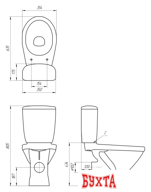 Унитаз Cersanit Trento KO-TR011-3/6-PL