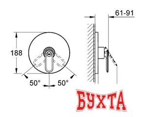 Смеситель без скрытого механизма Grohe Veris 19367000