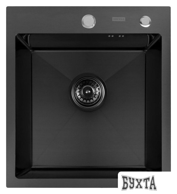 Кухонная мойка ARFEKA ECO AR 450*500 BLACK PVD NANO DECOR MILLET GRAINS