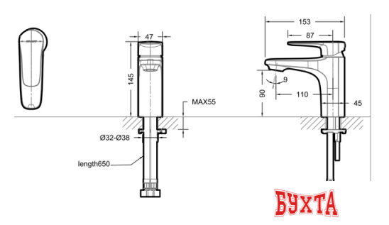 Смеситель Bravat Source F1173218CP-ENG