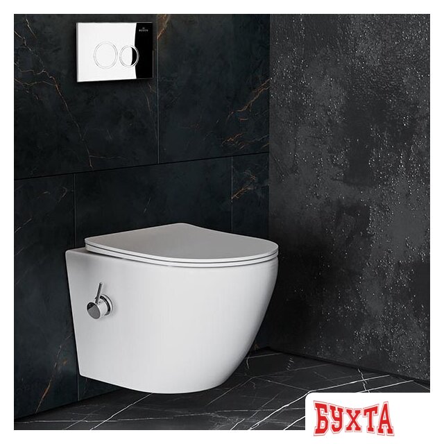 Унитаз подвесной Roxen Antares Bidet в комплекте с инсталляцией StounFix Slim 6 в 1 926249 (кнопка: хром глянец)