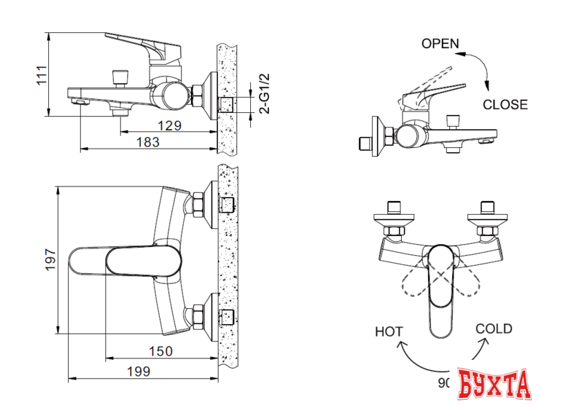 Смеситель Bravat Eler F6191238CP-01-RUS