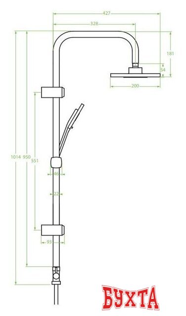 Душевая система  Laveo Kvadrato PLQ 00KX