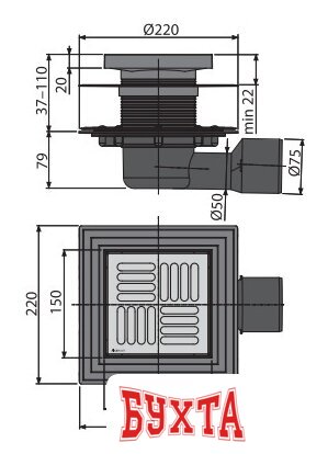 Трап/канал Alcaplast APV3444