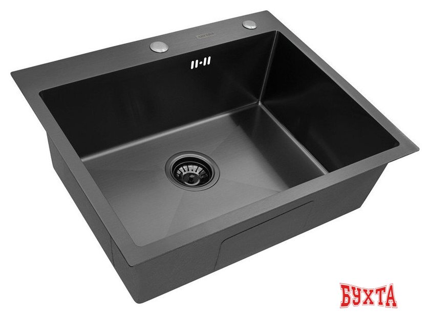 Кухонная мойка ARFEKA ECO AR 600*500 + cмеситель SIRIO BLACK PVD