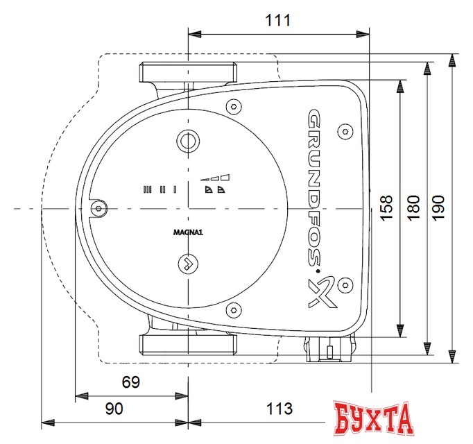 Циркуляционный насос Grundfos Magna1 32-60