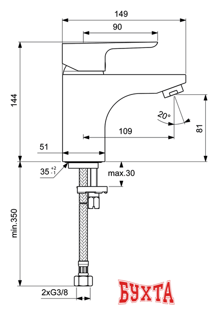 Смеситель Ideal Standard CeraPlan III B0705AA