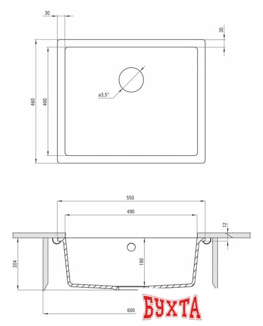 Кухонная мойка Deante Corda ZQA G10C (графитовый металлик)