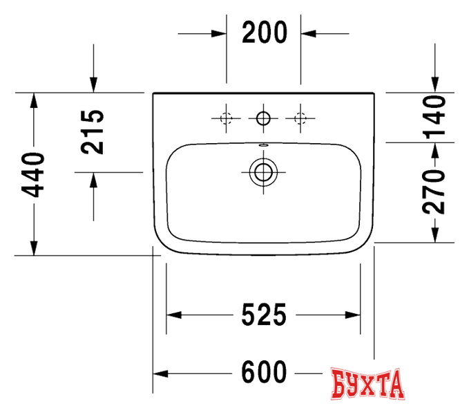 Умывальник Duravit DuraStyle 60x44 (2319600000)