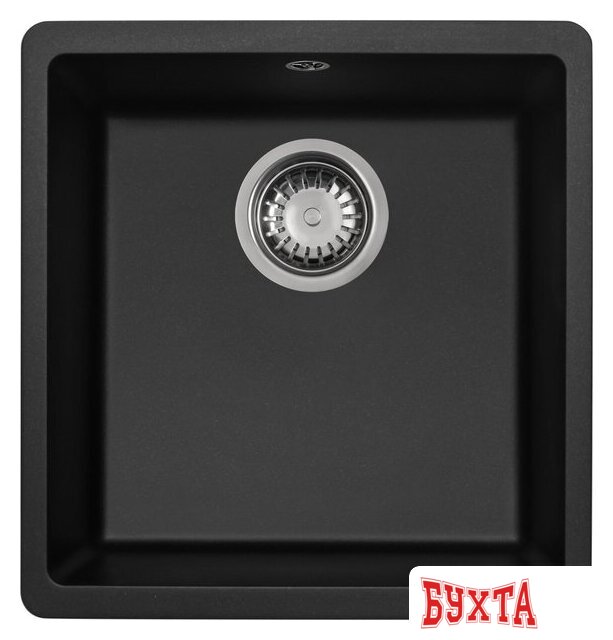Кухонная мойка Aquasanita Fast SQF 101 + cмеситель Sabia 5523 (черный металлик 601)