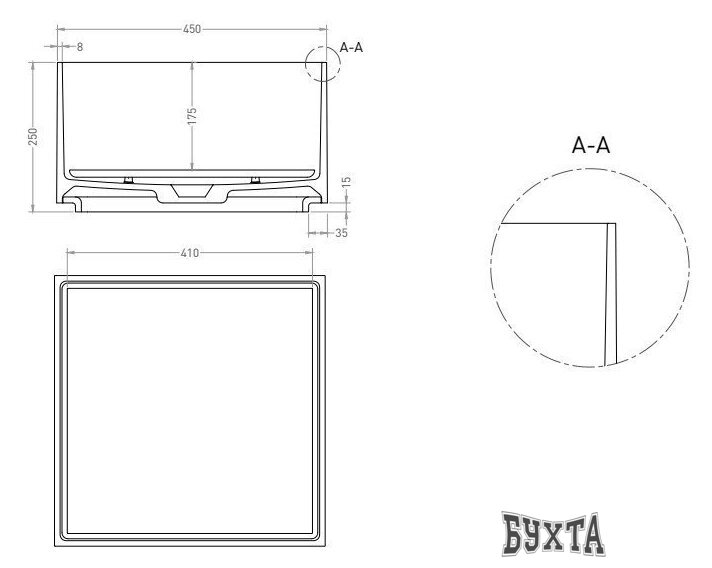 Умывальник Salini Armonia Square 02 130512G (S-Sense, глянцевый)